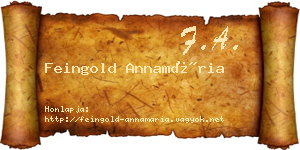 Feingold Annamária névjegykártya
